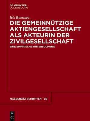 cover image of Die gemeinnützige Aktiengesellschaft als Akteurin der Zivilgesellschaft